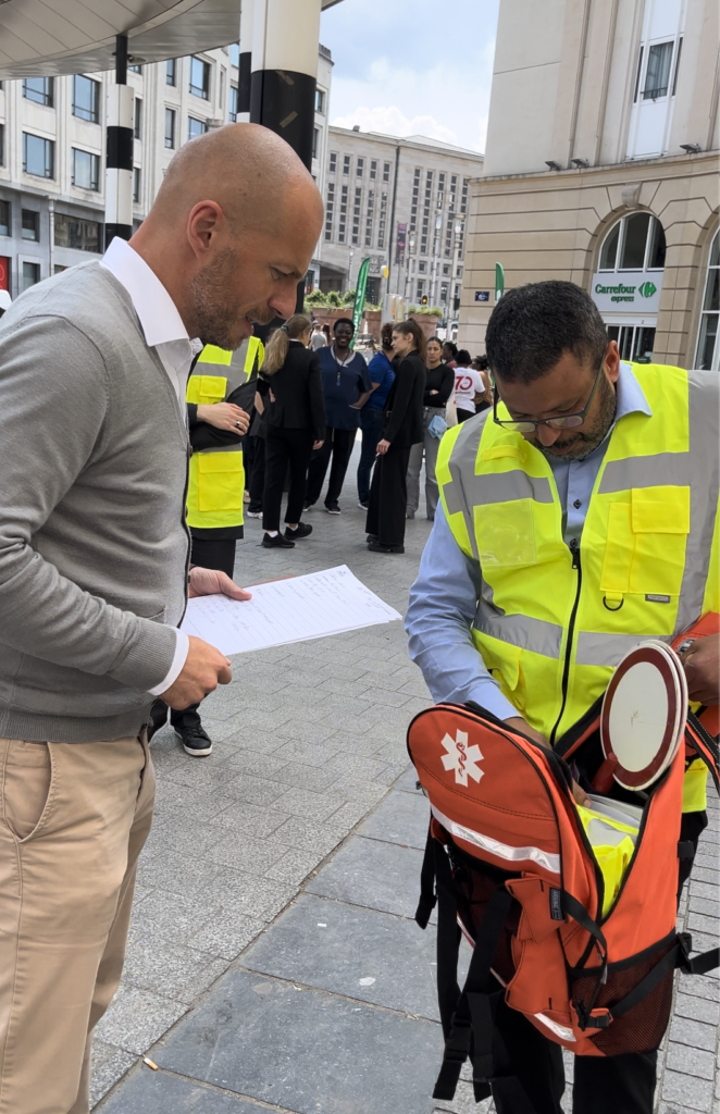 Michaël Marbais exercice evacuation Hilton Brussels Gand Place